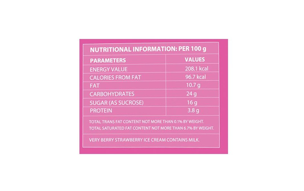Baskin Robbins Premium Ice Cream Very Berry Strawberry   Cup  450 millilitre